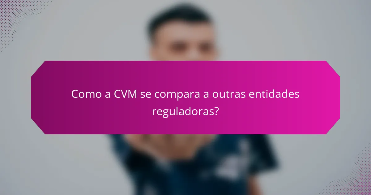 Como a CVM se compara a outras entidades reguladoras?