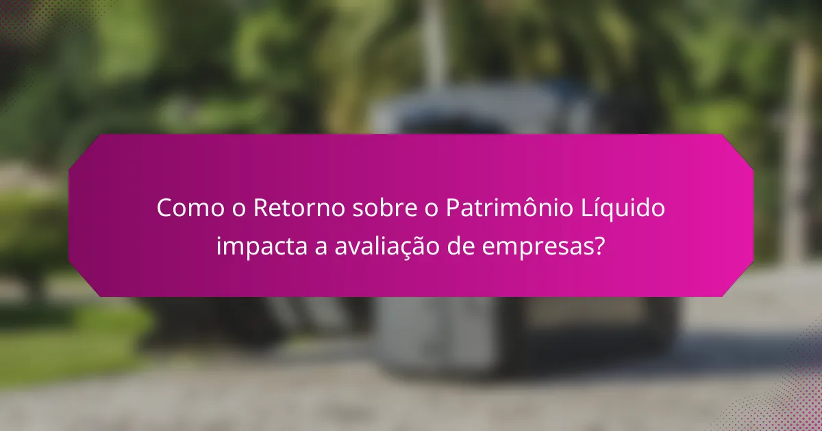 Como o Retorno sobre o Patrimônio Líquido impacta a avaliação de empresas?