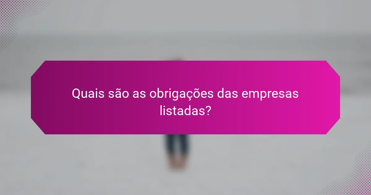 Quais são as obrigações das empresas listadas?